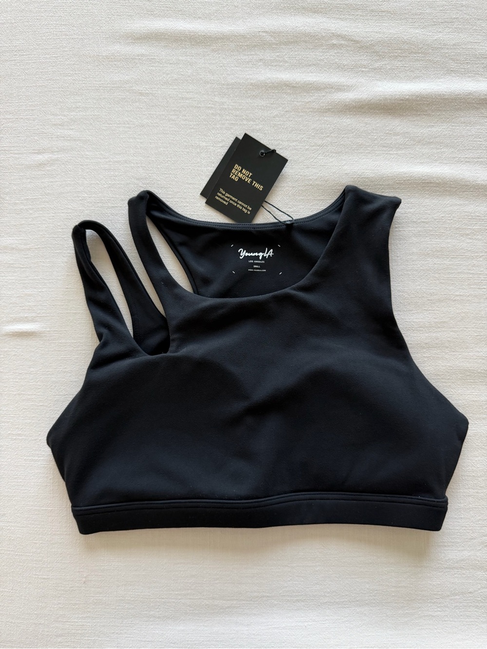 YoungLA Black High-Neck Double-Strap Sports Bra
